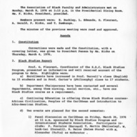 Association of Black Faculty and Administrators Meeting Minutes, March 8, 1976