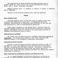 Association of Black Faculty and Administrators Meeting Minutes, March 22, 1976
