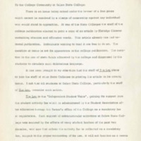 Memo from Frederick Meier to the College Community