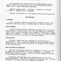 Association of Black Faculty and Administrators Meeting Minutes, April 26, 1976