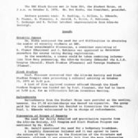 Black Caucus Meeting Minutes, October 2, 1975