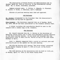 Association of Black Faculty and Administrators Meeting Minutes, March 29, 1976