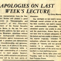 Apologies on Last Week&#039;s Lecture