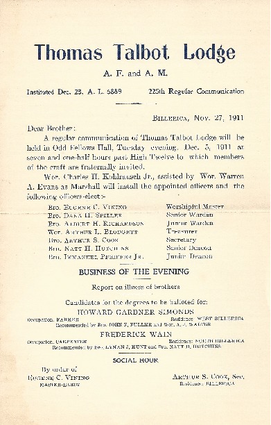 1911 Installation of Officers 