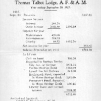 Treasurer&#039;s Report - 1917
