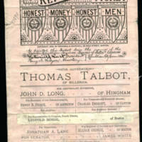 1878 Republican Ticket Featuring Gov. Thomas Talbot