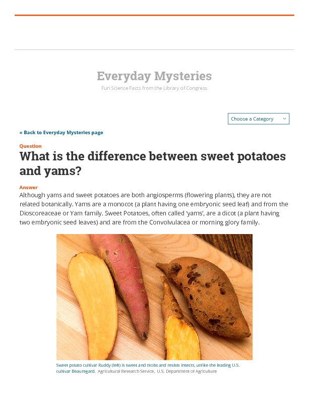 What is the difference between sweet potatoes and yams.pdf