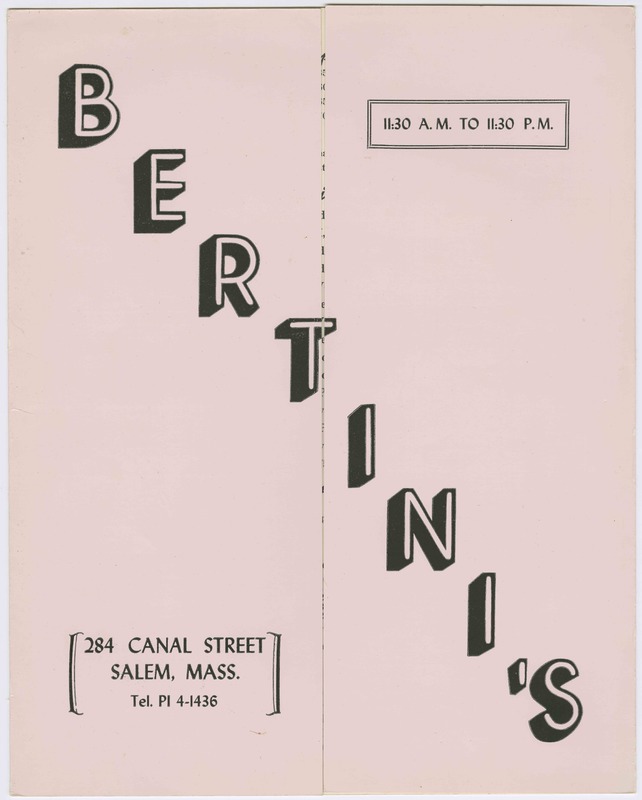 Bertini's Resturant menu